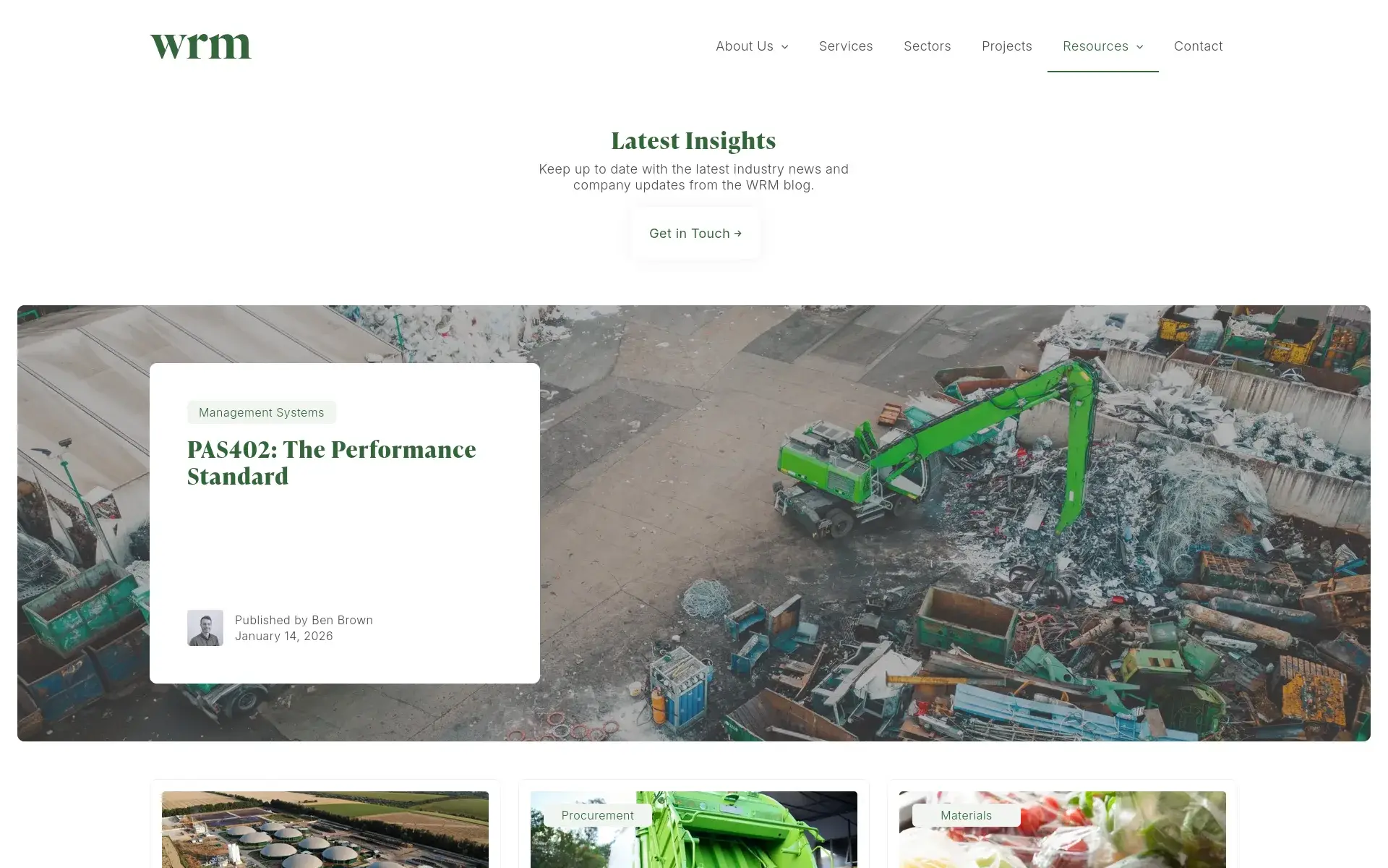 WRM insights page section preview